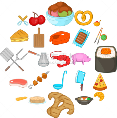 国际著名景点,烤的,动画片,寿司,热,清新,食品,果酱,布置,喂养
