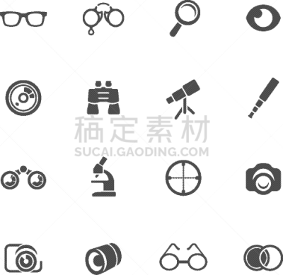 视力,计算机图标,显微镜,背景分离,灰色,人的眼睛,绘画插图,圆形,透镜,眼镜