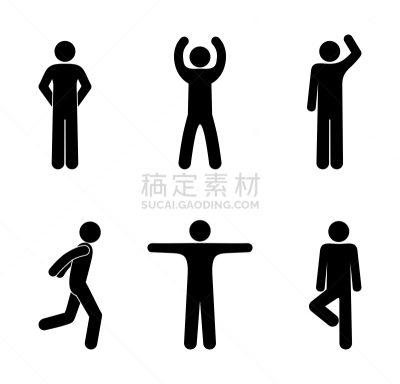 人,男人,计算机图标,分离着色,简笔人物画,姿态,背景分离,多样,肖像,位置