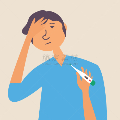 热,头痛,男人,高处,健康保健,冷,咳嗽,保护