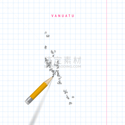 瓦努阿图,草图,潦草,纸,矢量,笔记本,格子图案,背景,教育