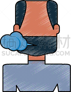 男人,吸烟问题,卡通,商务,概念,肖像,图像,矢量,违约,绘制