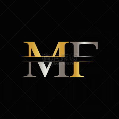 initial mf letter logo design template abstract