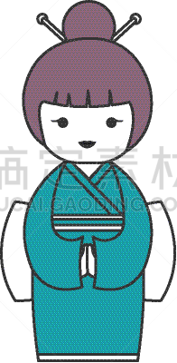 可爱的,小的,日本,亚洲,传统,和服,东京,图像,装饰