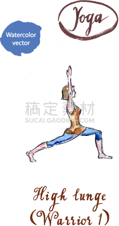 武士,青年女人,高大的,弓步,瑜伽,人,文字,体操,锻炼