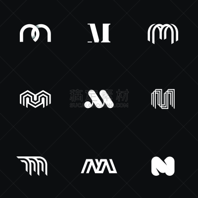品牌名称,英文字母m,极简构图,信函,商务,几何形状,字母,模板,现代,线条画
