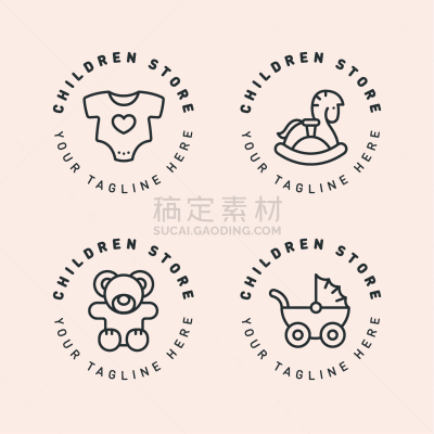 可爱的,玩具,模板,马轿,儿童,圆形,婴儿,小山羊,平坦的,商店