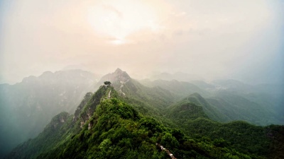 中国长城的日落时间