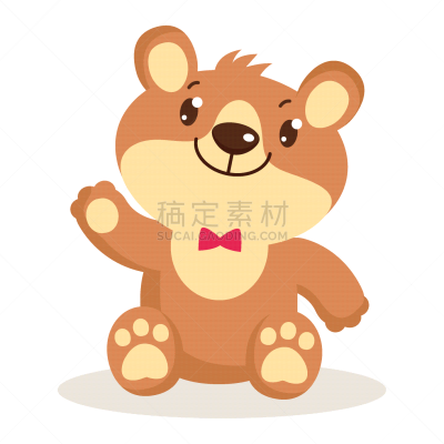 性格,矢量,可爱的,泰迪熊,小狗,绘画插图,卡通,小熊,分离着色,坐