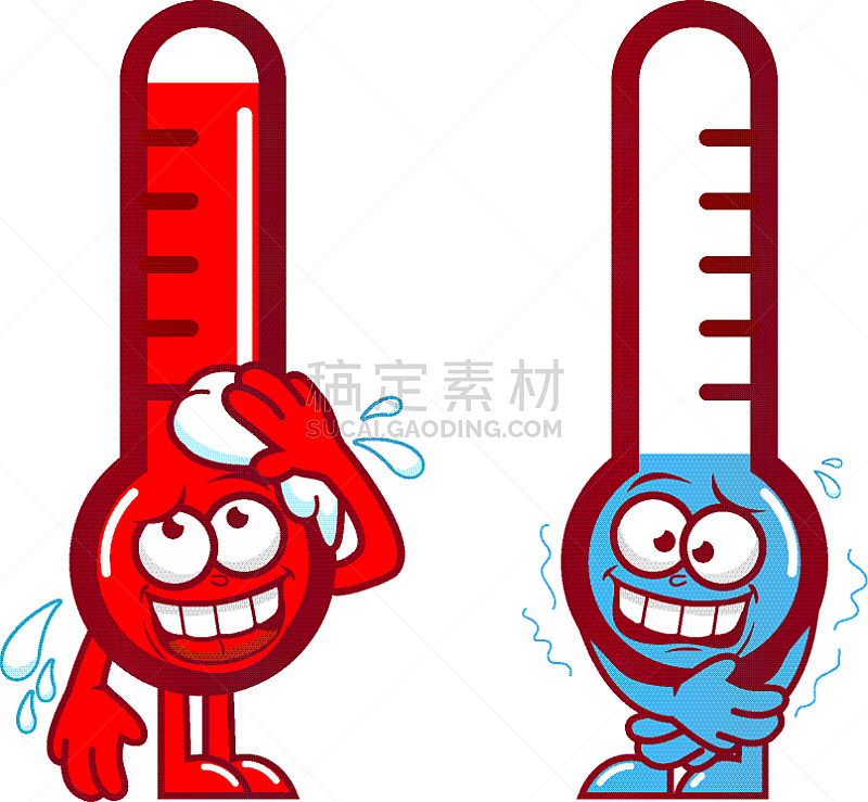 温度计,卡通,态度暧昧,热,红色,华氏温标,全球变暖,冬天,天气,煮食