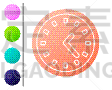 coral clock icon isolated on white background