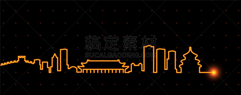 城市天际线,亚洲,事件,心电图,热情,矢量,点燃,剪影