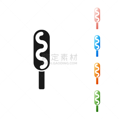 分离着色,黑色,白色背景,玉米粉热狗,图标,热,偏好,香料,午餐