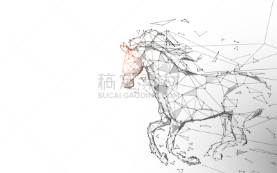 马,粒子,高雅,线条,未来,迅速,插画,艺术,跑,行动