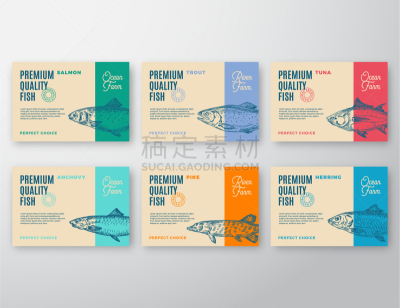 溢价,标签,鱼类,抽象,品质,商务,计划书,清新,食品,布置