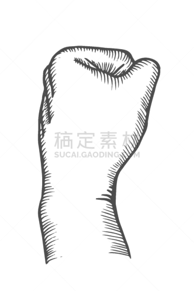 拳头,手势语,商务,直的,艺术品,击打,复古,绘制,剪影