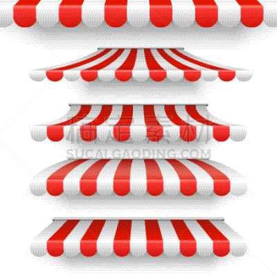 户外,红色,遮阳篷,白色条纹乐队,商务,马奇,食品杂货,树荫,模板,现代