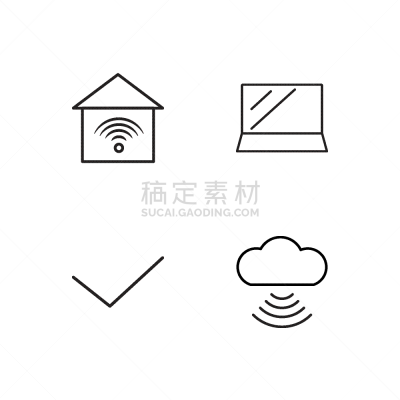 商务,轮廓,计算机图标,极简构图,计算机,策略,云,布置,联系