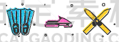 set rubber flippers for swimming snowmobile and