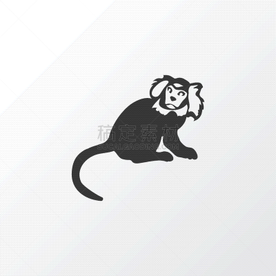 猿,溢价,分离着色,狨猴,图标,高雅,猴子,可爱的,野生动物