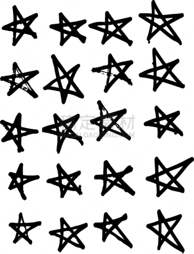 乱画,星星,图标,警长,夜晚,不完全的,图像,矢量,海星,绘制