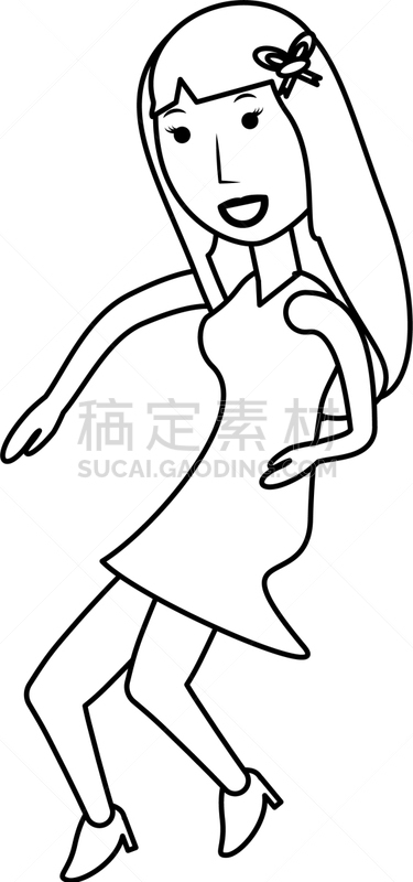 卡通,青年女人,可爱的,白色,商务,人,概念,肖像,图像,违约
