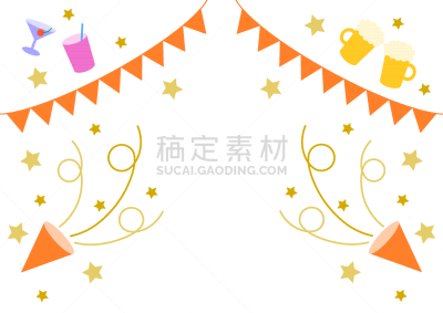花环,背景,啤酒,矢量,绘画插图,鸡尾酒,果汁,事件,快乐拉炮,装饰旗