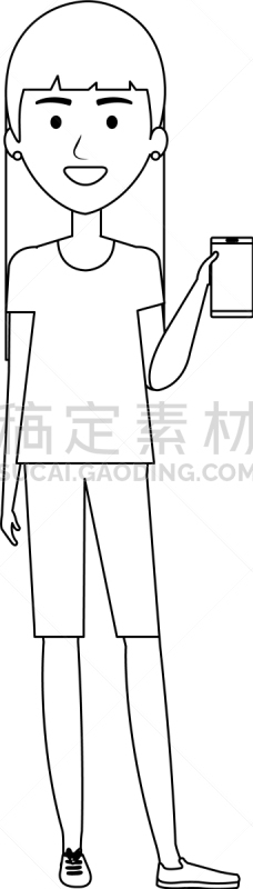 女人,性格,技术,图像,手机,设备用品,拿着,成年的,矢量,做