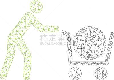 铁丝网,牛肉,购物袋,模型,几何形状,直的,牛,建筑业,顾客