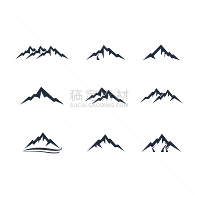 矢量,山,计算机图标,生物学,运动,清新,环境保护,雪,现代,品牌名称
