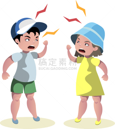生气,小的,儿童,分离着色,男孩,可爱的,白色,争论,大喊