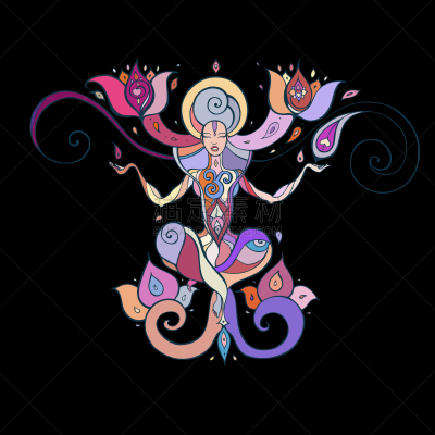 瑜伽,华丽的,黄金,华贵,姿态优美,平衡,自然美,剪影,冥想,爱