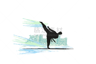 创造力,空手道,抽象,图像,力量,矢量,踢