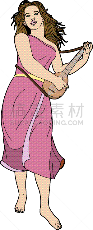 女人,曼陀林,音乐人,图像,矢量,乐器,站