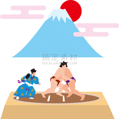 富士山,日本人,图像,相扑,矢量,材料,传统,和服,陪审员,运动