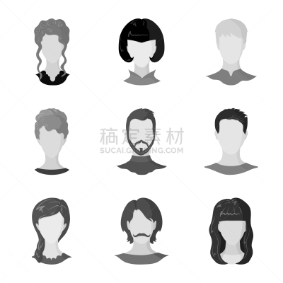 分离着色,性格,侧面像,计算机图标,人造物,肖像,莫诺湖,女人,头发,发型