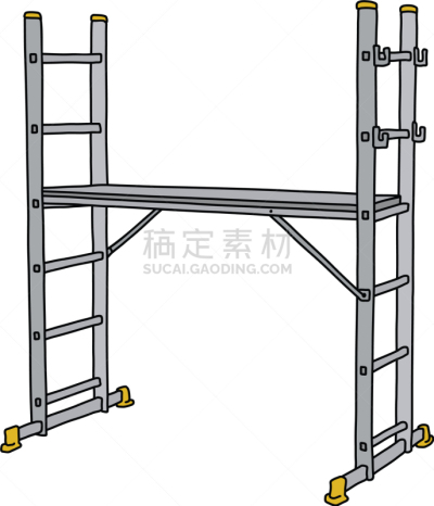 小的,钢铁,脚手架,黄色,金属,塑胶,工匠,图像,建筑业,矢量