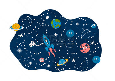 太空船,边框,火箭,儿童,行星,背景,宇航员,卡通,未来,星系