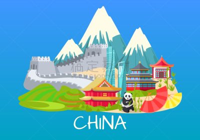 亚洲,熊猫,濒危物种,长城,自然,名声,非凡的,建造