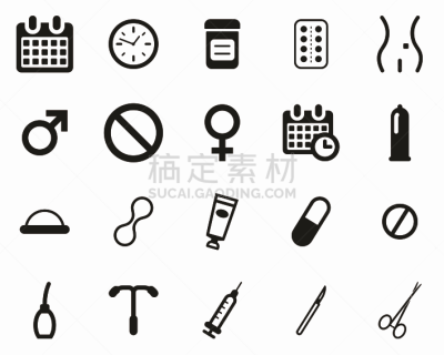 计算机图标,黑白图片,巨大的,避孕品,有序,杀精膏,宫内节育器,避孕隔膜,背景分离