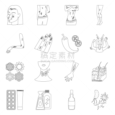 design disease and healthcare logo set