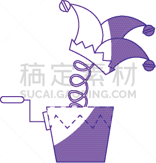 玩具,小丑帽,盒子,分离着色,可爱的,奇异小人玩具盒,塑胶,图像,小的