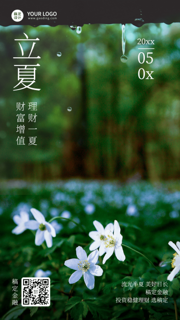 立夏金融保险节气祝福实景海报预览效果