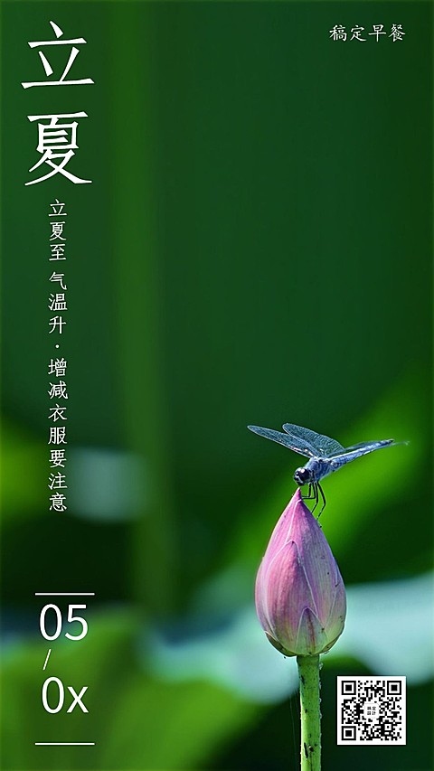 餐饮美食立夏节气祝福实景日签