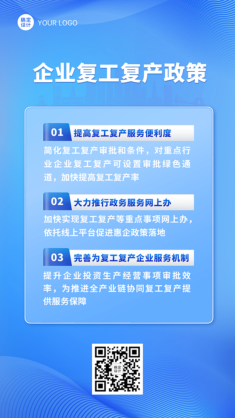 疫情防控复工复产通知手机海报