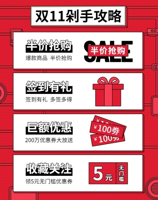 双十一剁手攻略活动专区海报banner预览效果