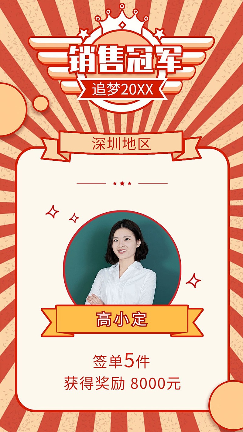 金融保险销售冠军签单喜报表彰海报