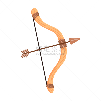 绘画插图,卡通,矢量,弓箭,木制,平坦的,箭术,运动,一个物体,背景分离