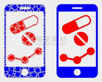 图表,移动式,药房,像素化,平坦的,健康保健,沟通,交流