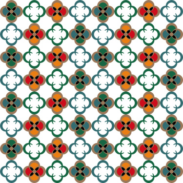 colorful quatrefoil outline decor pattern